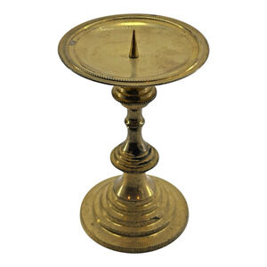 Solid Brass Pillar Candle Holder India 5" Staircase Design Boho Decor Vintage
